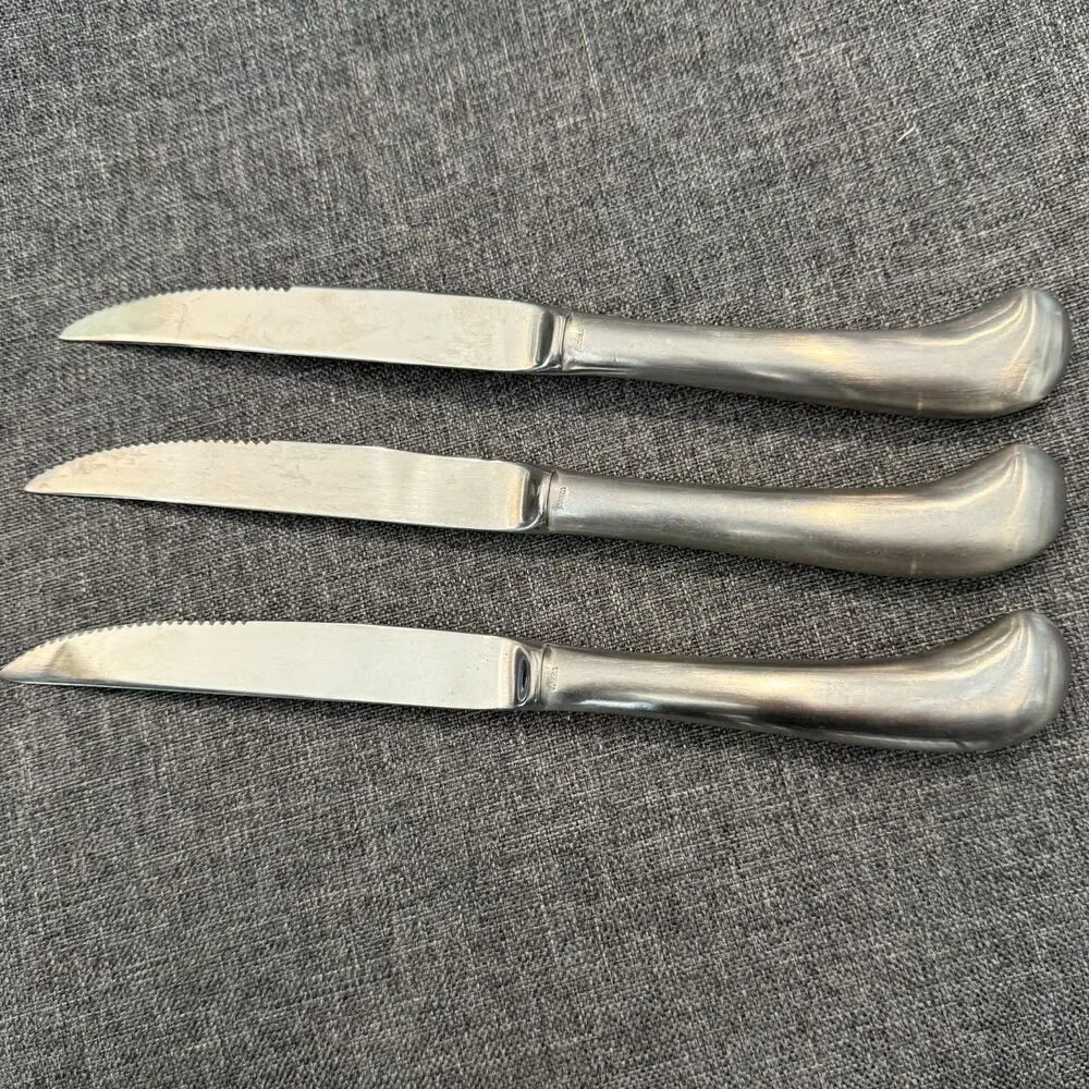 Vintage Pistol Grip, Steak Knives Set of 3, Made in Korea, Stainless Steel